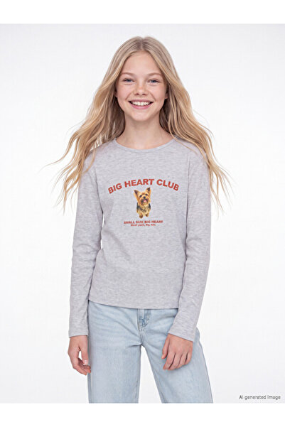 LC Waikiki Rmz Gi̇yi̇m Farkiyla Teddy Bear Printed Girls' T-Shirt