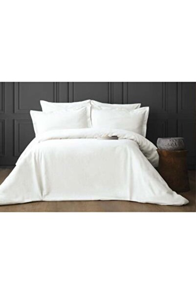 Pupilla Double Poplin Duvet Cover Set Jacquard Chancelise Ecru