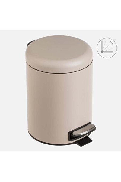 OEM Matte Cream Metal Trash Can 5L