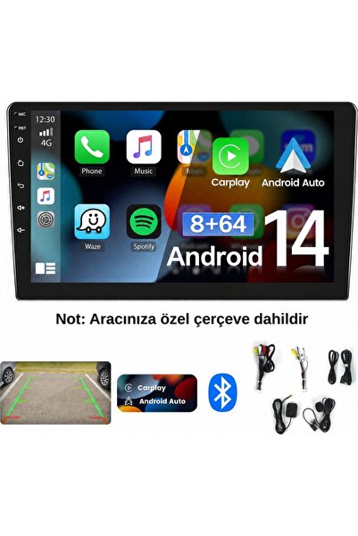 Toyota Yaris 2000-2006 Uyumlu 9 İnç Android Multimedya 4 GB RAM 64 GB Hafıza