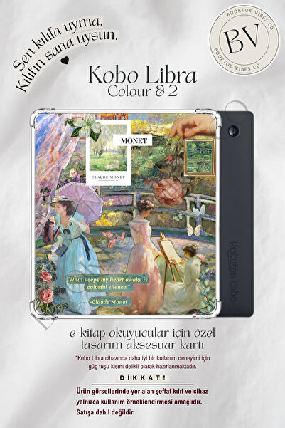 BookTok Vibes Co. Monet Kolaj Artsy Temalı Insert - Kindle ve Kobo E-Kitap Ok...
