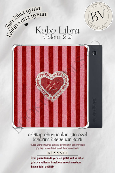 BookTok Vibes Co. Gimme Kiss Insert - Kindle ve Kobo E-Kitap Okuyucuları için...