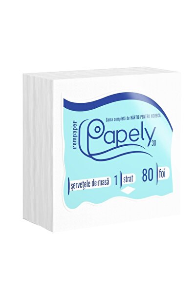 OEM Servetele de masa Papely, alb, 1 strat, 30 x 30 cm, 80 buc / pachet