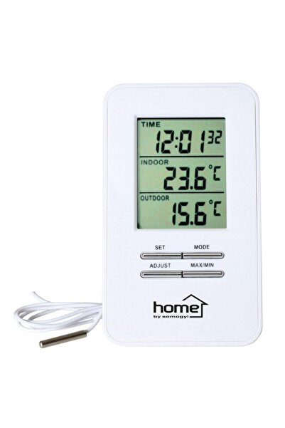 OEM Termometru cu fir Home HC 12, afisaj temperatura interioara / exterioara,...