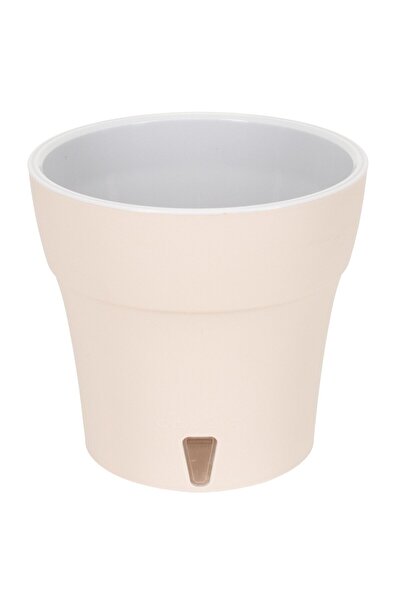 OEM Ghiveci din plastic Dali, cu auto-udare, interior, rotund, canvas gri, D ...