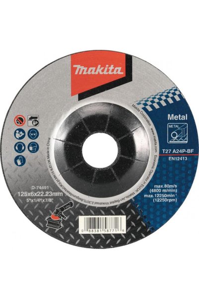 OEM Metal polishing disc, Makita A24P, 125 x 22.23 x 6 mm