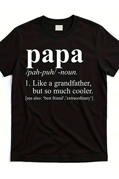 26LIK Oversized Women's T-Shirt Loose Fit Flat Printing Funny-Papa-Definition...