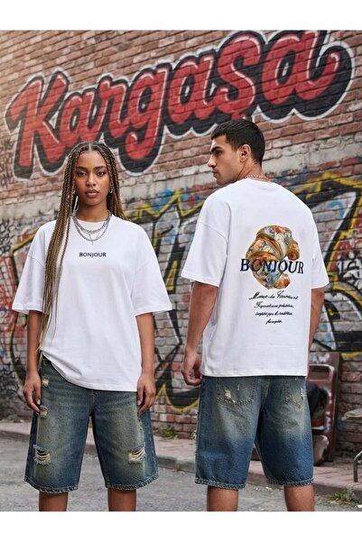 kargasa Oversize with "Bonjour" Croissant Print