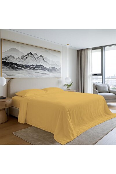 GENERAL 100% Cotton Flat Bed Sheet Single Size 400 Thread Count Long Staple C...