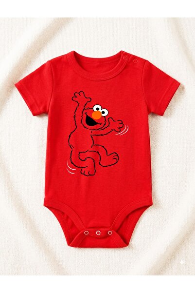 venüsdijital Sesame Street Elmo Printed Baby Body Zibin