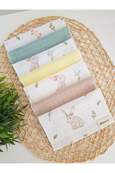 ib ilkimbebe 7-Piece Muslin Mouth Cloth 100% Cotton Soft Absorbent |   Newbor...