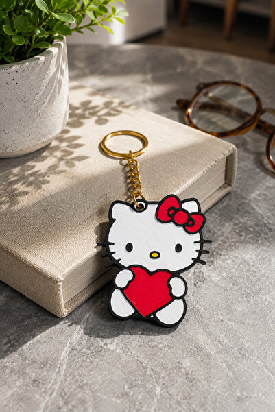 Hello Kitty Kalpli Figürlü Anahtarlık 3D Baskı PLA Çanta Aksesuarı