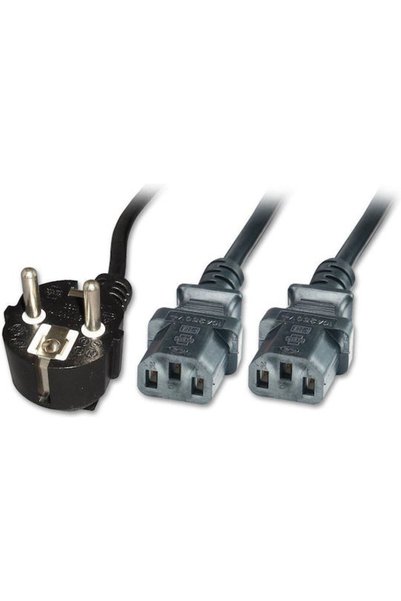 MicroConnect Καλώδιο IEC C13 / Schuko - IEC C13 / Schuko 1,8μ Μαύρο (PE011318)