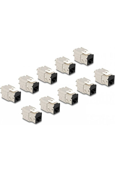 DELOCK Σετ 10 Τεμαχίων Μονάδες Keystone RJ45 LSA Cat.6a Χωρίς Εργαλεία Μαύρες...