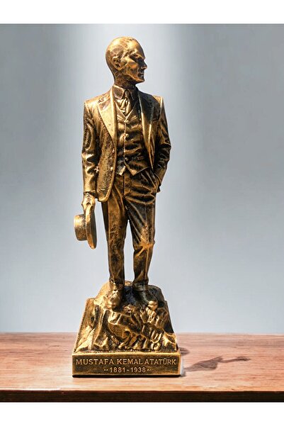 Asis Art Galery Mustafa Kemal Atatürk Heykeli 1881-1938 – Dekoratif Gold Eski...