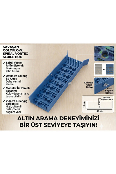 dropp riffle spiral vorteks altın arama savak