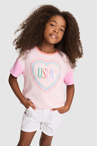 U.S. Polo Assn. Girl's Light Pink T-Shirt 50320260-Vr078