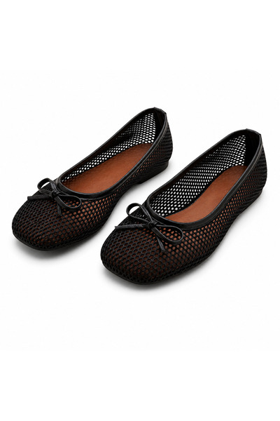 PATRON SHOES Women's Mesh Ballerina Shoes with Bow Detail, Lightweight, Comfo...