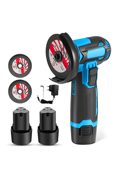 Sellsa Shop Mini angle grinder 12 V, 76 mm, with 2 batteries