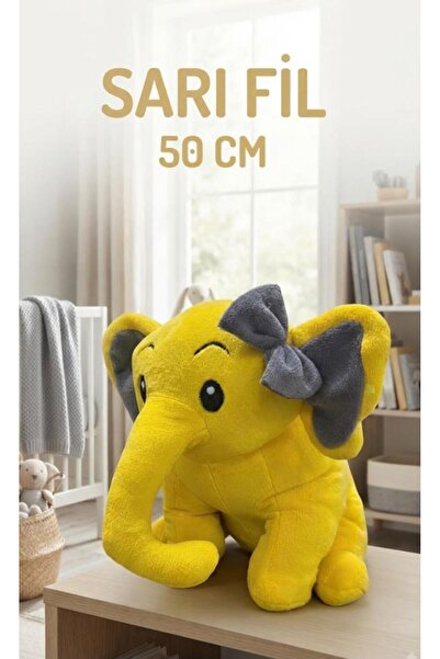 Tıfıl Toys Plush Nazlı Elephant Yellow 50 cm Cute and Comfortable: Plush Slee...