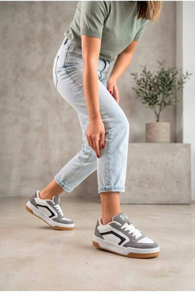 SOLAZER Women's White Black Sneaker Casual Sports Shoes 070