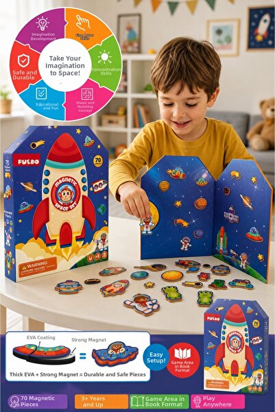 TOYFEST مجموعة Puedo المغناطيسية المكونة من 70 قطعة، لعبة كتاب مغناطيسي من ما...
