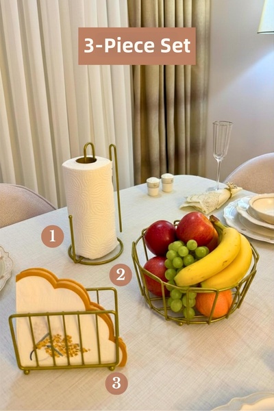 Edora Home Σετ 3 τεμαχίων Ματ χρυσό κλουβιάτο θήκη χαρτοπετσέτας, όρθια θήκη ...