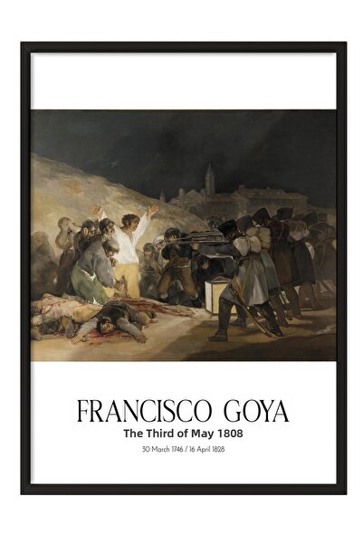 Postifull Φρανσίσκο Γκόγια - Το Τρίτο Μαΐου 1808, Πίνακας με Μαύρο Πλαίσιο, Σ...