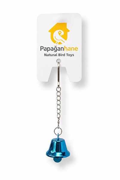Papağanhane Blue Bell Bird Toy Hanging Cage Toy – Budgie & Parrot Toy 11 cm