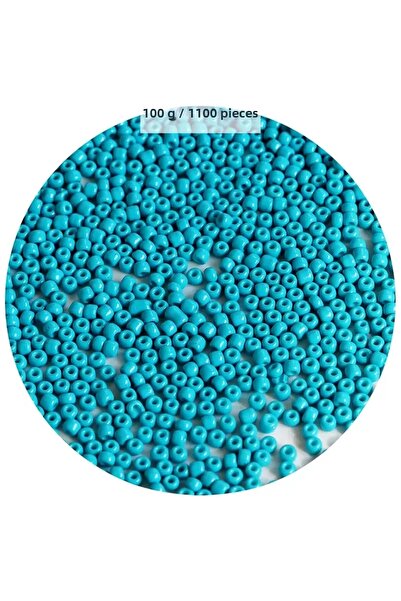 Mestore Turquaz Blue Color 4 mm Approx 1100Pcs / 100 Grams Glass Beads Needle...