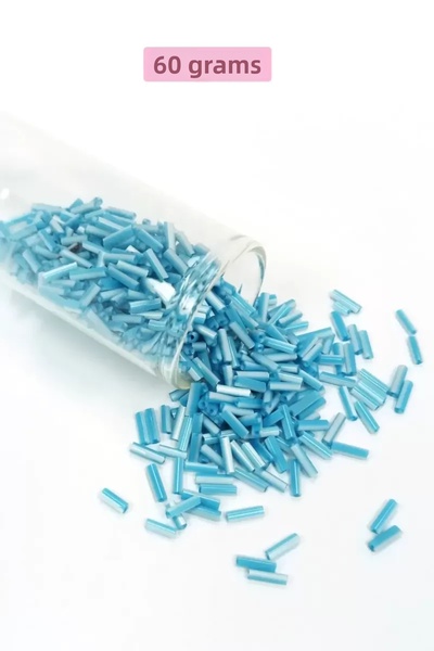 Mestore Long Tube Cutting Beads Diameter 2mm Length 10mm - 60 Grams - Light B...
