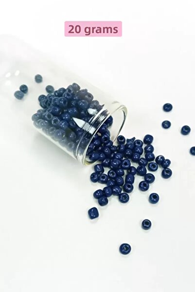 Mestore Large size cast glass sand beads (6/0) 4 mm - 20 grams - dark blue - ...