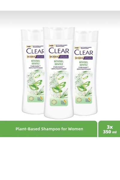 Clear Women's Anti-Dandruff Shampoo Herbal Synthesis 350 Ml*3 Pieces