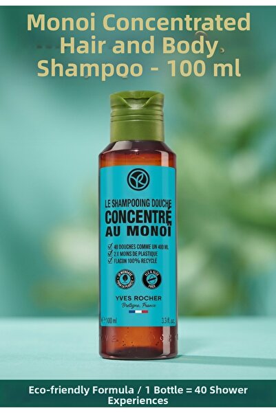 Yves Rocher Monoi Concentrated Hair and Body Shampoo Economical in Travel Men...