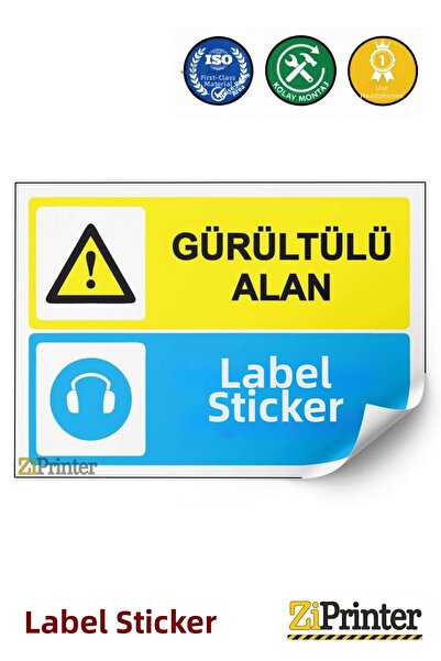 ZiPrinter استخدم سماعات الرأس في الأماكن الصاخبة! ملصق لافتة تحذيرية isg مقاس...