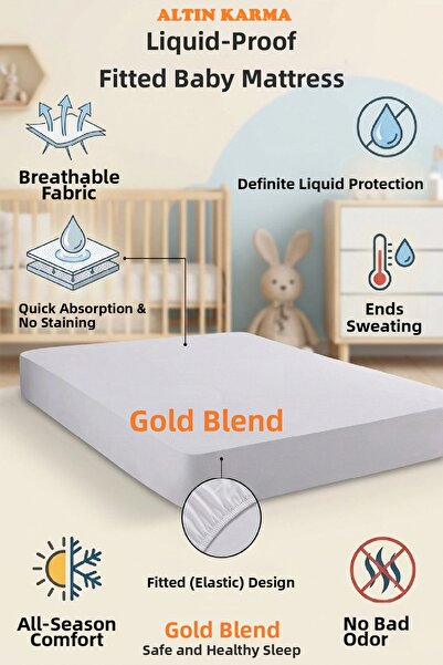 Altın Karma Liquid Proof Micro Fitted Mattress Mattress Protector for Baby Ki...