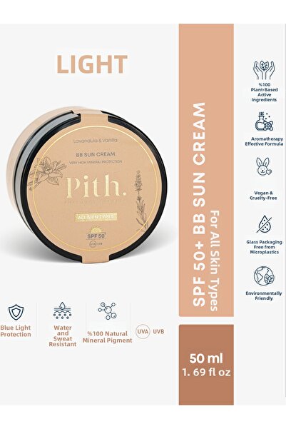 PİTH PHARMACY FORMULA Pi̇th Bb 50 Spf 100% Mineral Natural Sunscreen (Light)