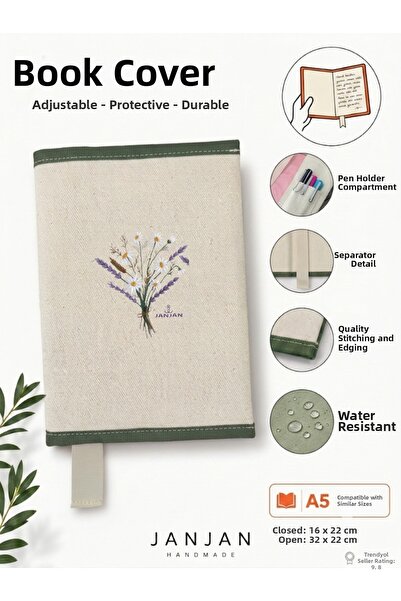 JANJAN Natural Fabric Book Cover,Washable Book Cover,Book Protector,32X22 cm ...