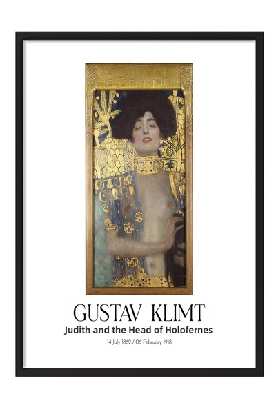 Postifull Gustav Klimt - Judith și capul lui Holofernes, Tablou înrămat negru...