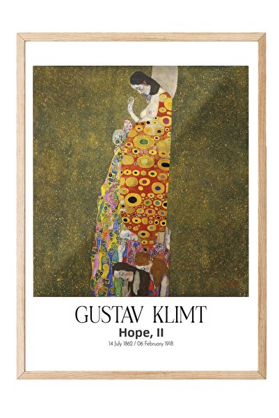 Postifull Gustav Klimt - Hope, Ii, Painting with Wooden Frame, Art Series No:...
