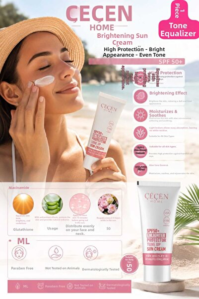 ÇEÇEN HOME (1 Piece) 50 Factor Tone Equalizing Sunscreen High Protection Effe...