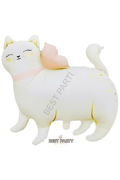 BEST PARTİ Retro Cream Color Cat Foil Balloon