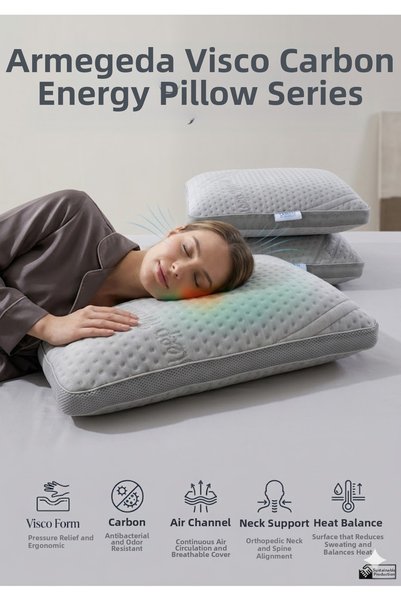 ViscoPure Karbon Visco Orthopedic Pillow – Ergonomic Sleep Comfort – Energy from Light