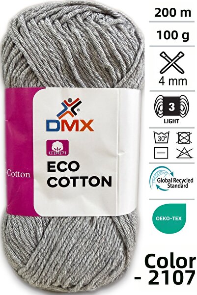 Diva İplik Eco Natural Cotton-Koton İp-Pamuk-2107 Light Gray