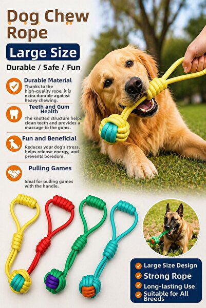Parmend Life Dog Bite Rope Knitted Large Size Durable Teeth Scratching Toy
