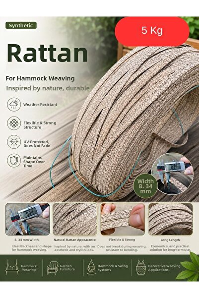 Mady Aksesuar Premium Synthetic Rattan Strip - Swing Weaving and Repairing Co...