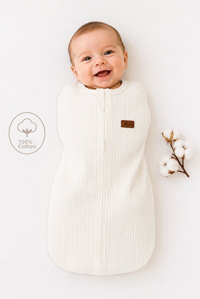 Sitilin Girl Boy Baby Zippered Swaddle 100% Cotton Combed Cotton Newborn Swad...