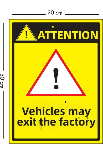 Mayeka Metal Warning Sign: Factory Vehicle May Exit 20X30 cm A4 Warning Work ...