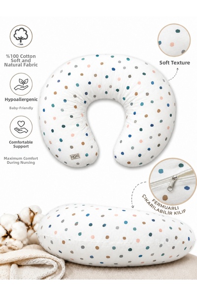 ngn collection Breastfeeding Pillow, 100% Cotton Washable Zippered Breastfeed...