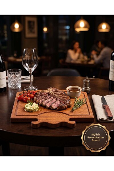 QURA Wooden Presentation Board Horned Steak Ireko Wood